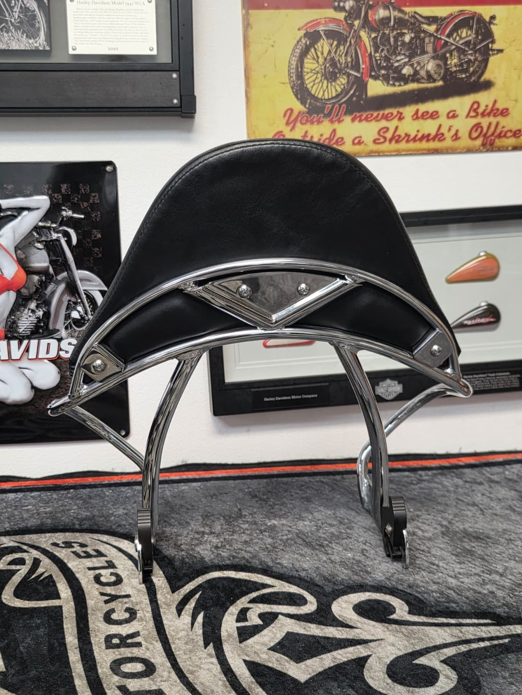 OEM 97-03 Heritage Springer 95th Detachable Tall Passenger Backrest Grab Rail