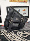 BLACK SYNTHETIC SINGLE SIDED SWING ARM SOLO BAG FOR HARLEY  SOFTAIL