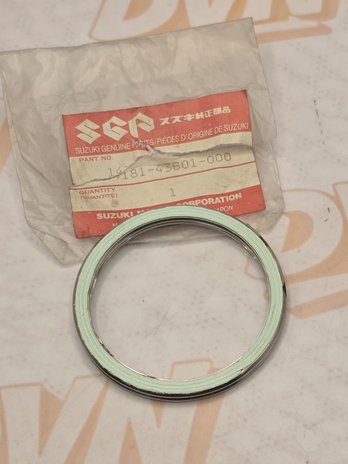 Suzuki 87-90 LT500R 500 Quadracer Quadzilla NOS Exhaust Gasket OEM * 14181-43B01