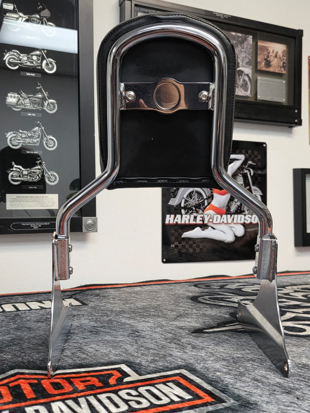 HARLEY DAVIDSON GENUINE CHROME BACKREST  SPRINGER 07-08 AND CROSSS BONE