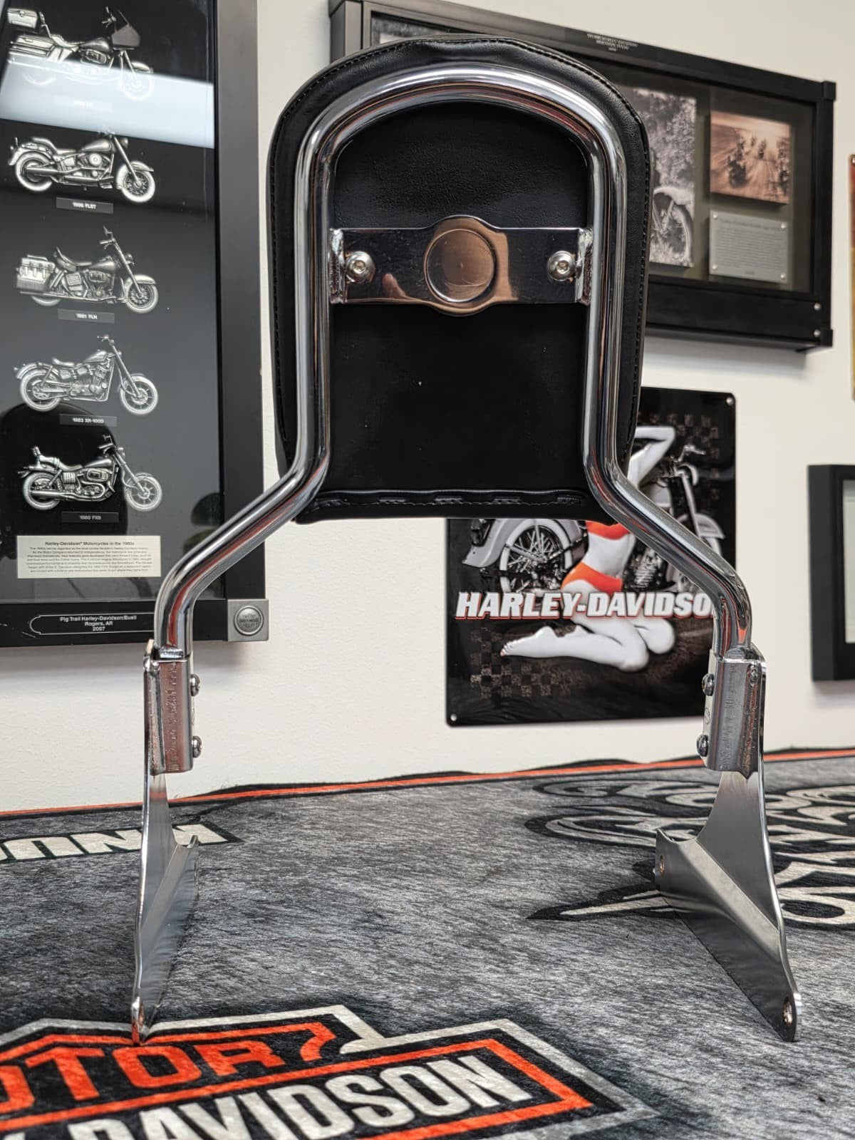 HARLEY DAVIDSON GENUINE CHROME BACKREST  SPRINGER 07-08 AND CROSSS BONE