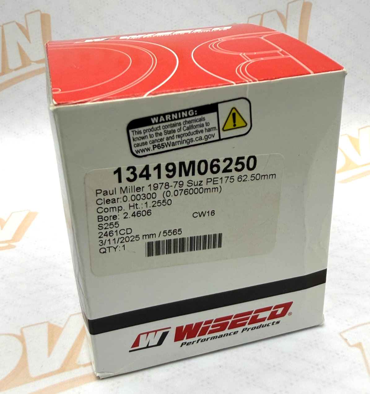 1978 -1979 Suzuki PE175 Wiseco piston and ring set  62.50mm