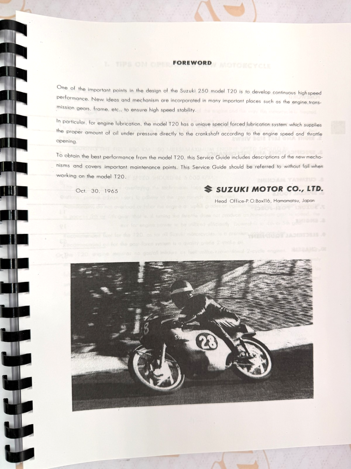 Suzuki T20 TC250 parts and service manual 1966-1968