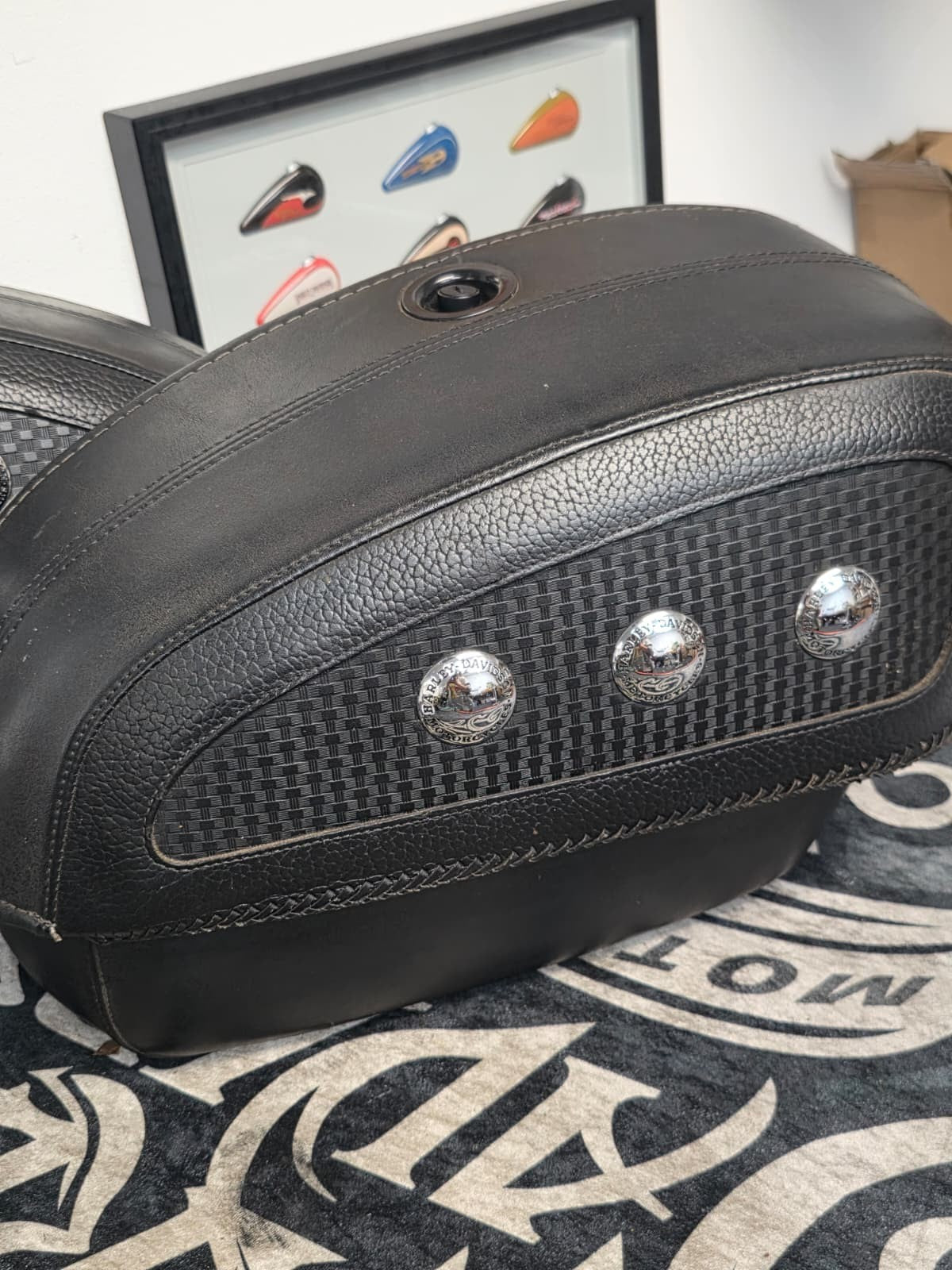 Harley-Davidson FLSTN Softail Deluxe OEM Locking Rigid Leather Saddlebags