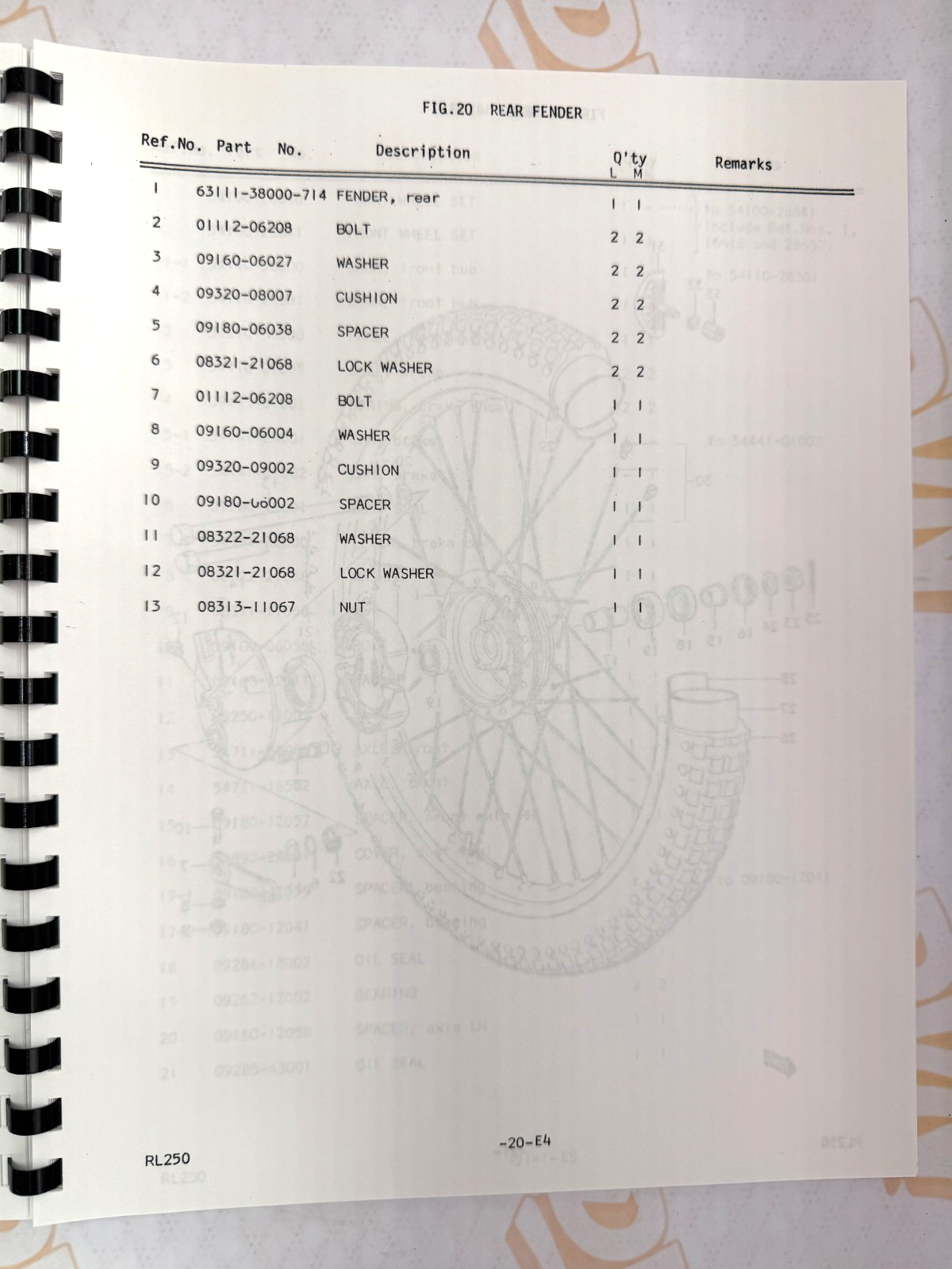 Suzuki RL250 parts and service manual 1974-1975