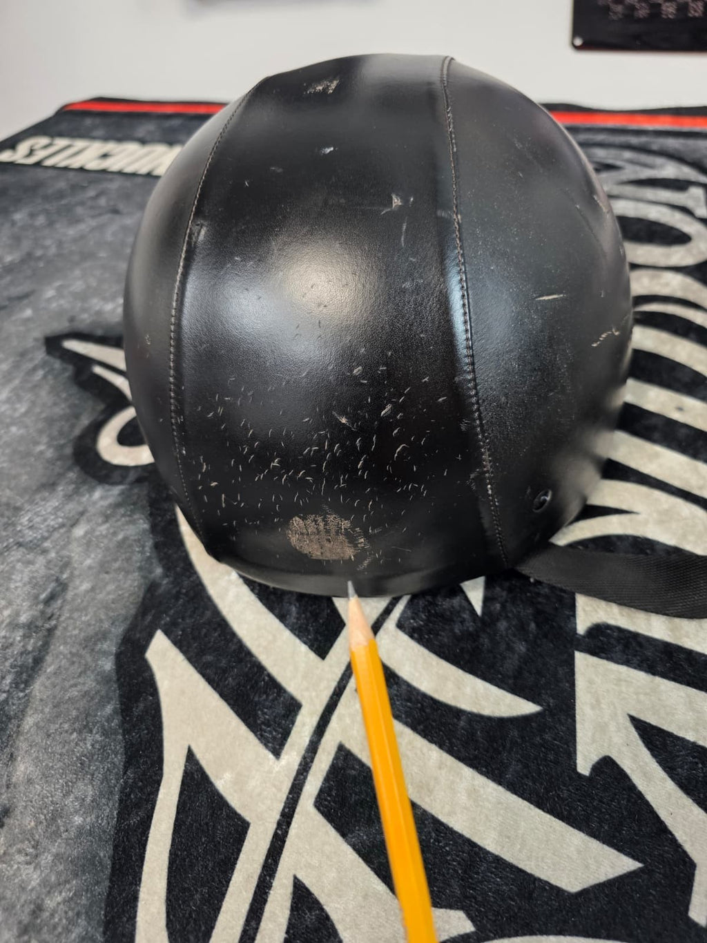 (2) FG2 DOT Leather-Wrapped Eagle Motorcycle Helmets -LARGE