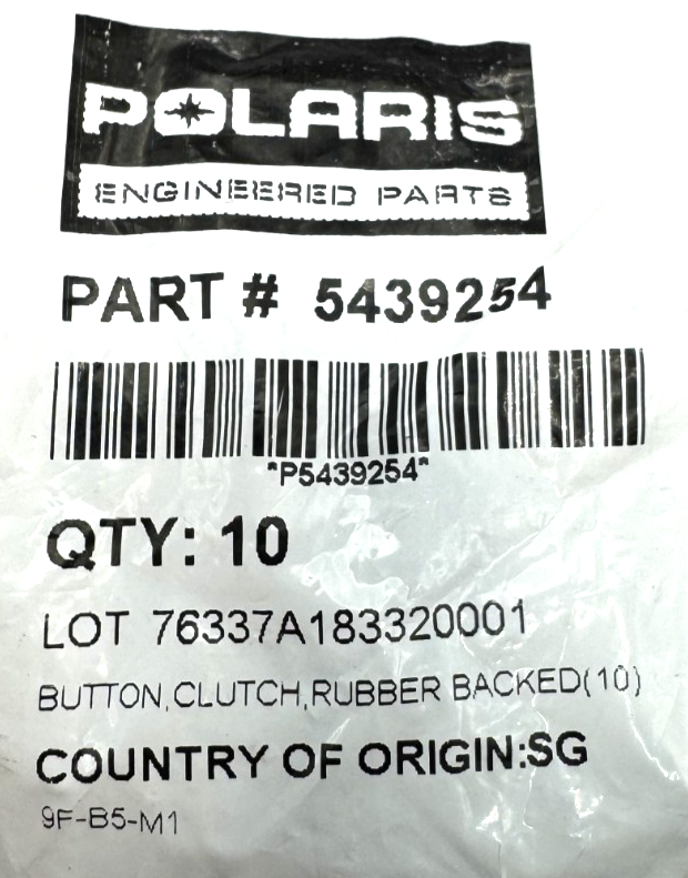 Polaris Primary Clutch Button, OEM NEW PART-5439254