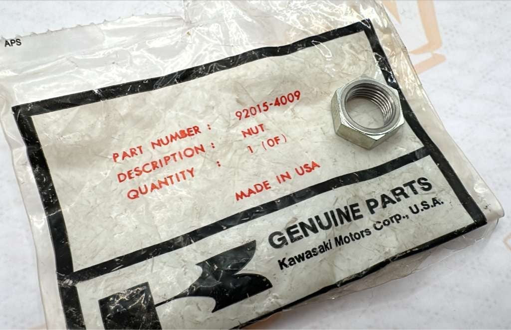 1 NOS Genuine Kawasaki 1981-1983 KLT 200 Rear Axle Nut Part OEM 92015-4009 NEW