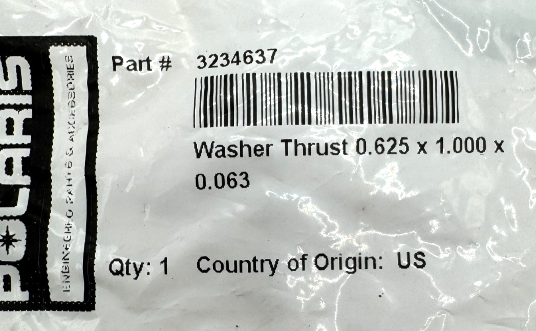 Polaris Thrust Washer, OEM NEW P/N-(7556226)