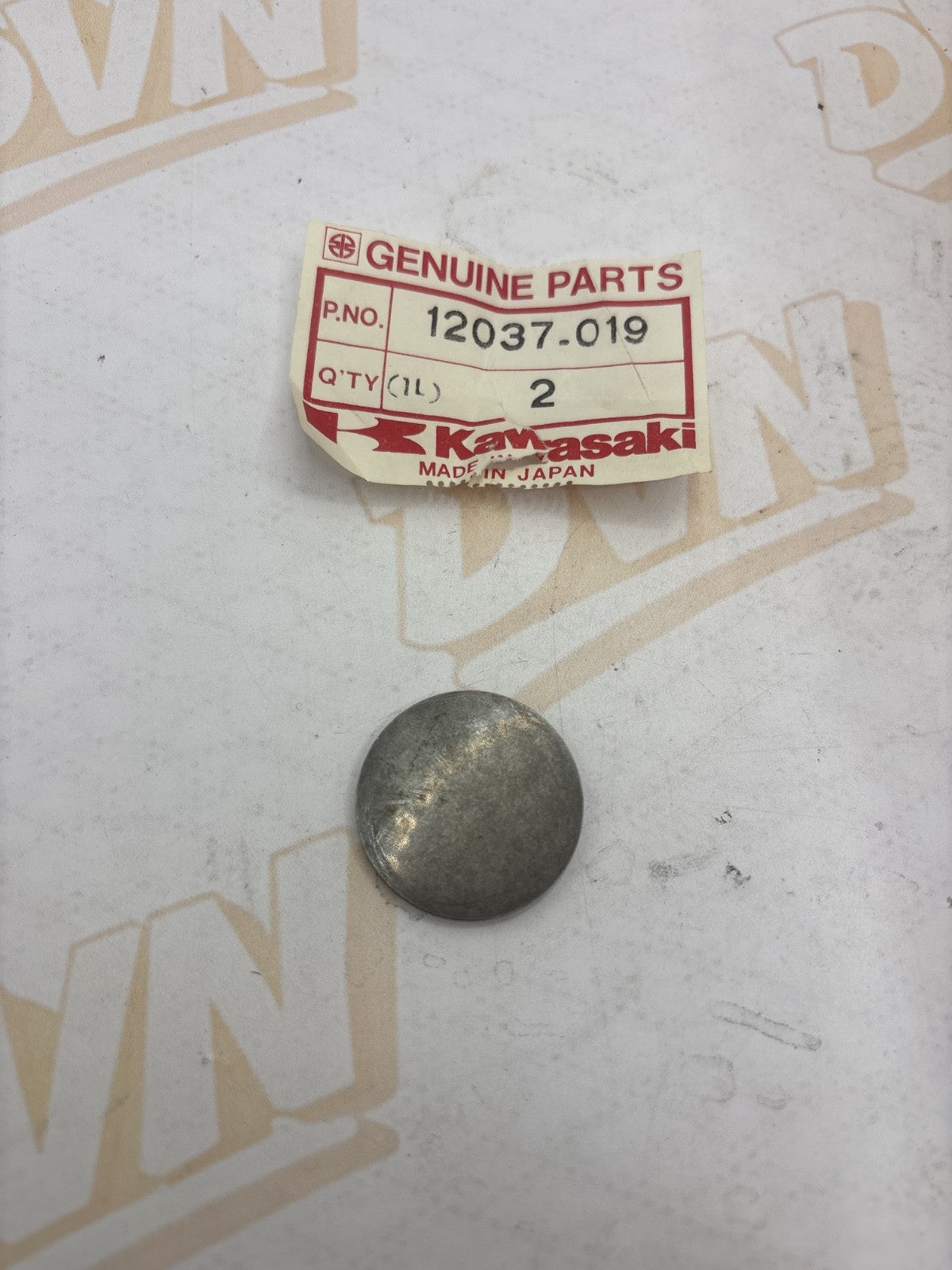 New OEM Kawasaki 12037-019 Tappet Shim 2.90T Qty 1 NOS