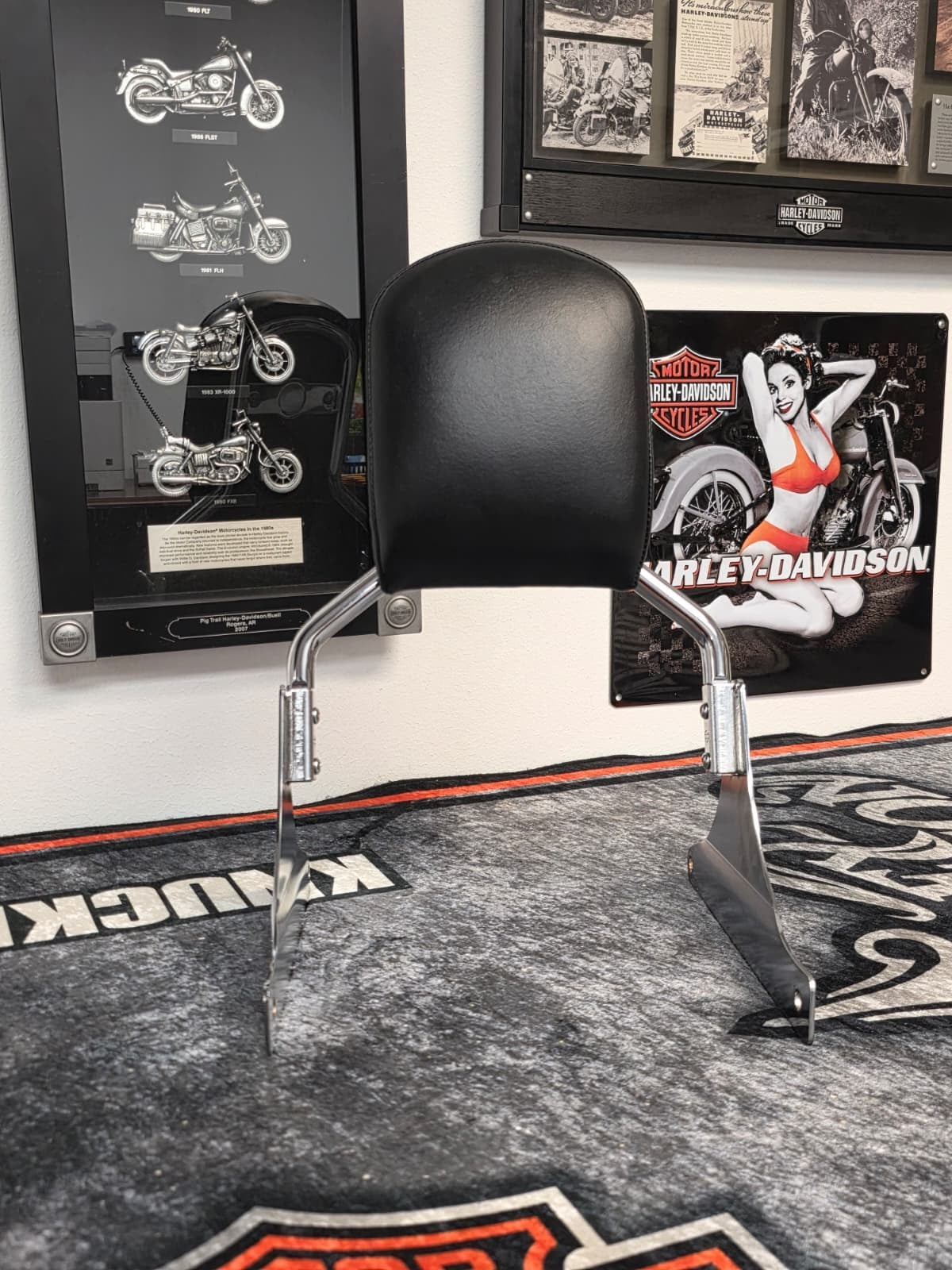 HARLEY DAVIDSON GENUINE CHROME BACKREST  SPRINGER 07-08 AND CROSSS BONE
