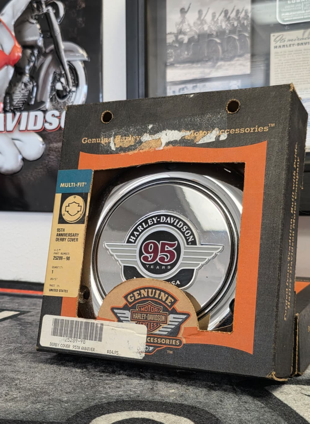 HARLEY  1998 95TH ANNIVERSARY CHROME CLUTCH DERBY COVER  #25289-98